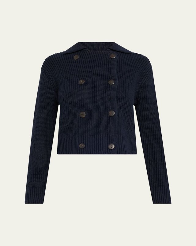 Double-Breasted Sweater Jacket